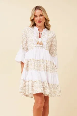 ALETTA BOHO EMBELLISHED DRESS