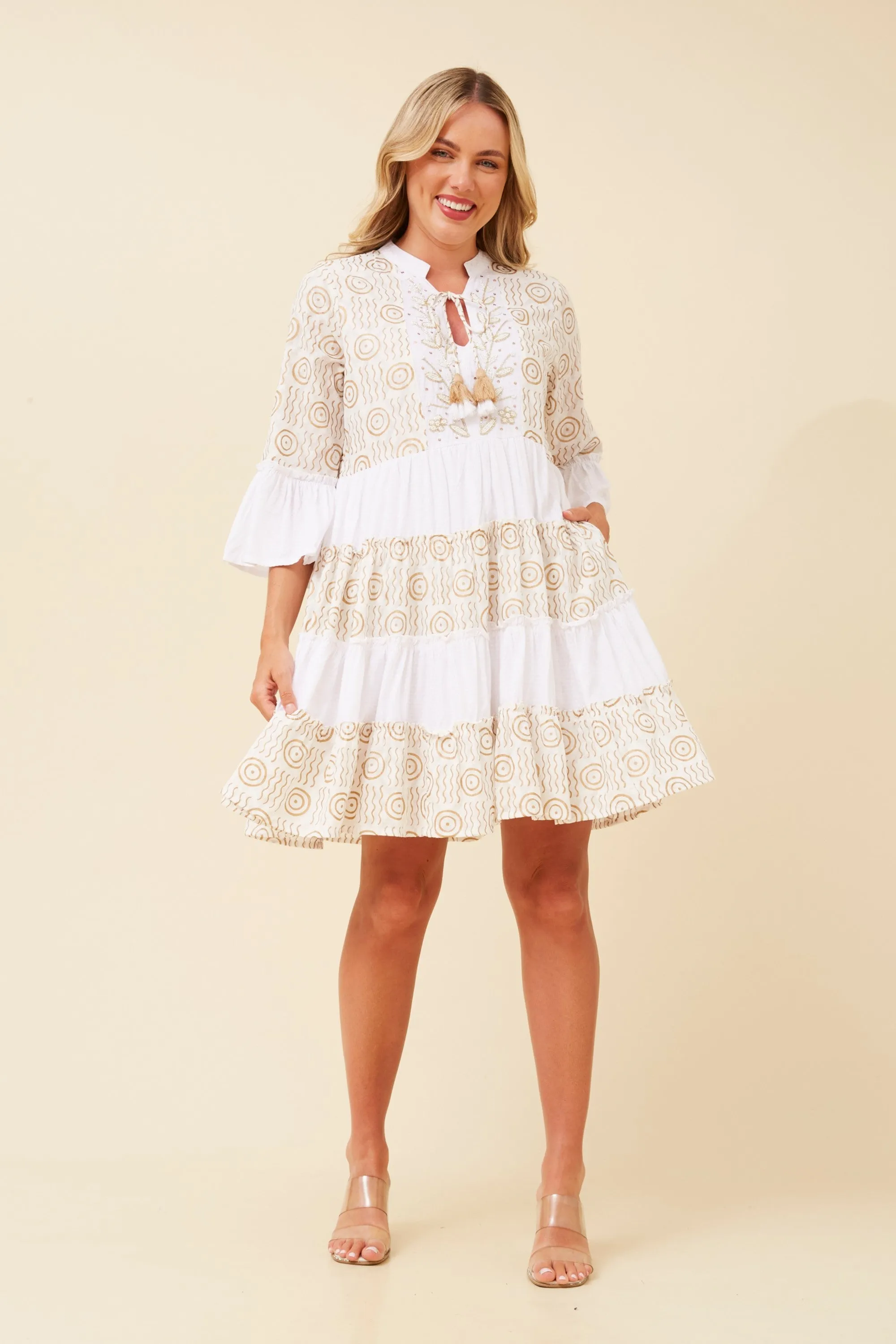ALETTA BOHO EMBELLISHED DRESS