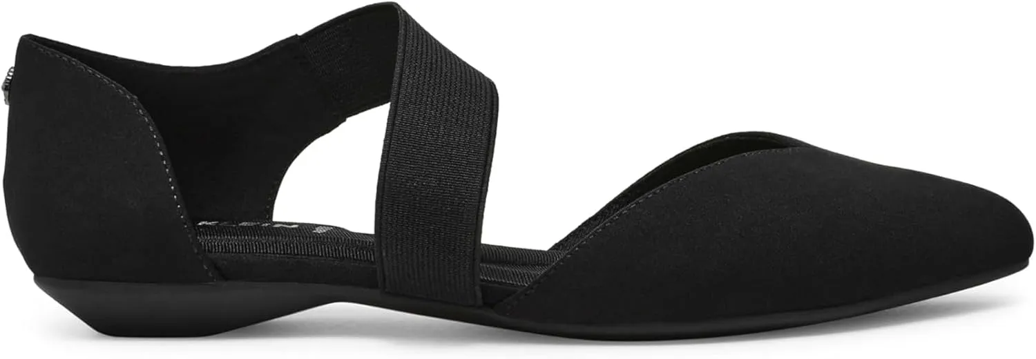 Anne Klein Womens Cushioned Footbed Textured Ballet Flats