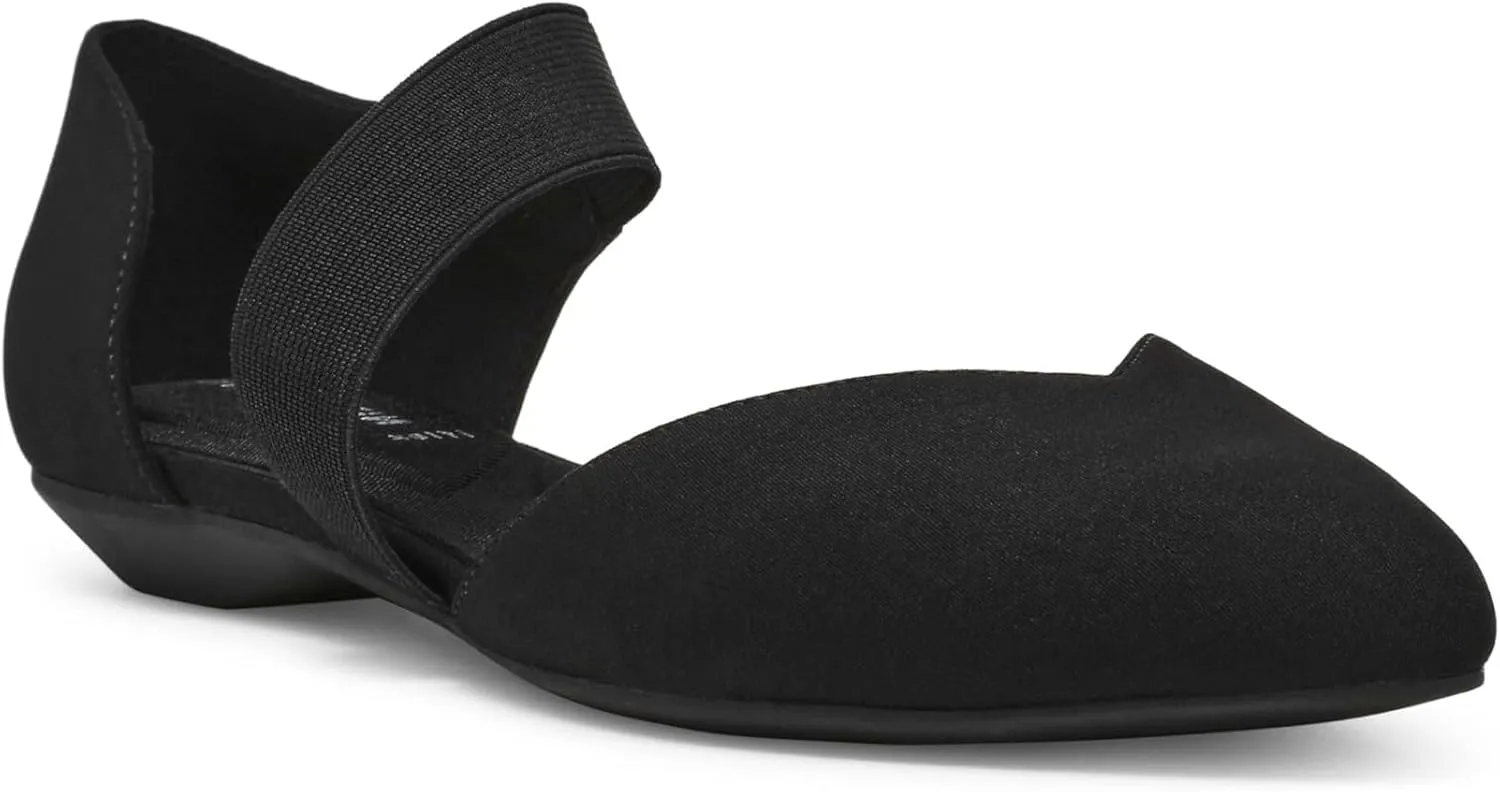 Anne Klein Womens Cushioned Footbed Textured Ballet Flats