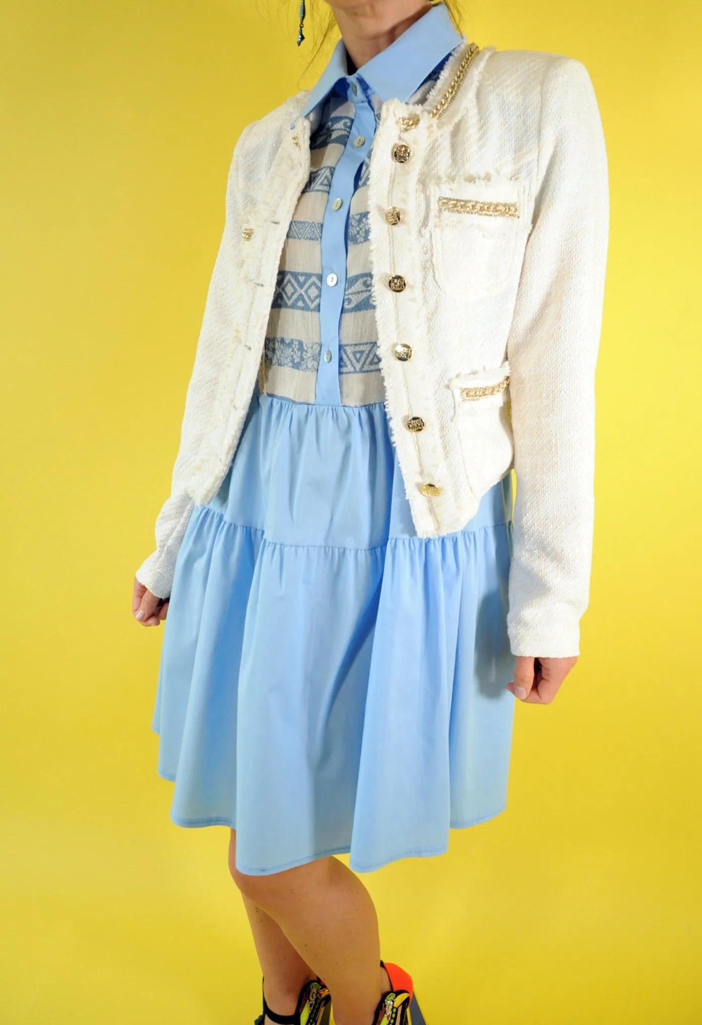 Baby blue shirt dress