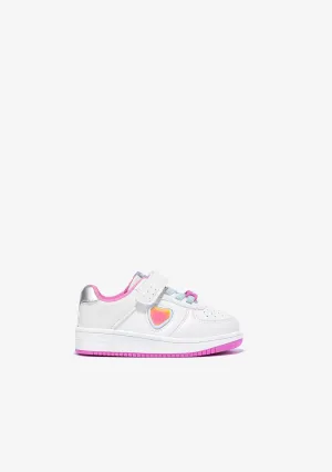 Baby's White Solar With Lights Sneakers