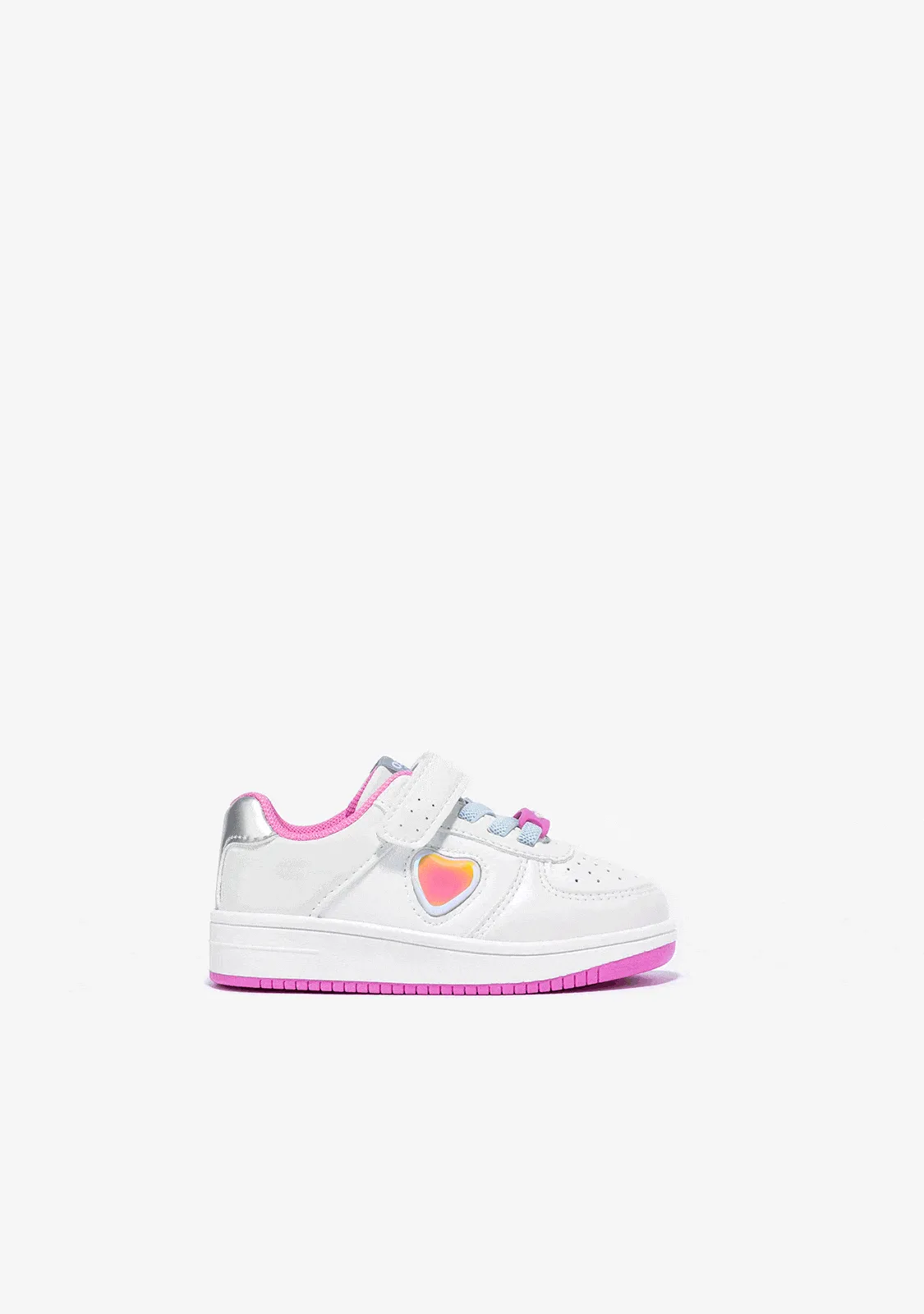 Baby's White Solar With Lights Sneakers