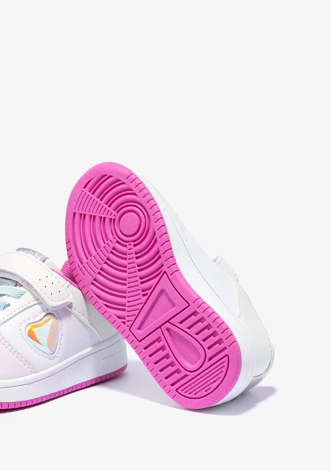 Baby's White Solar With Lights Sneakers
