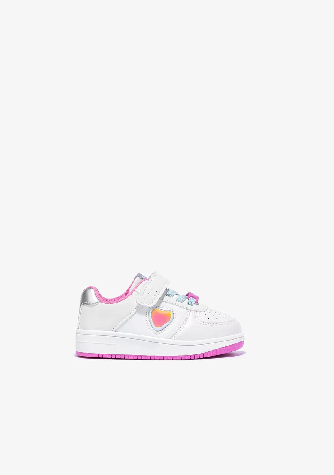 Baby's White Solar With Lights Sneakers