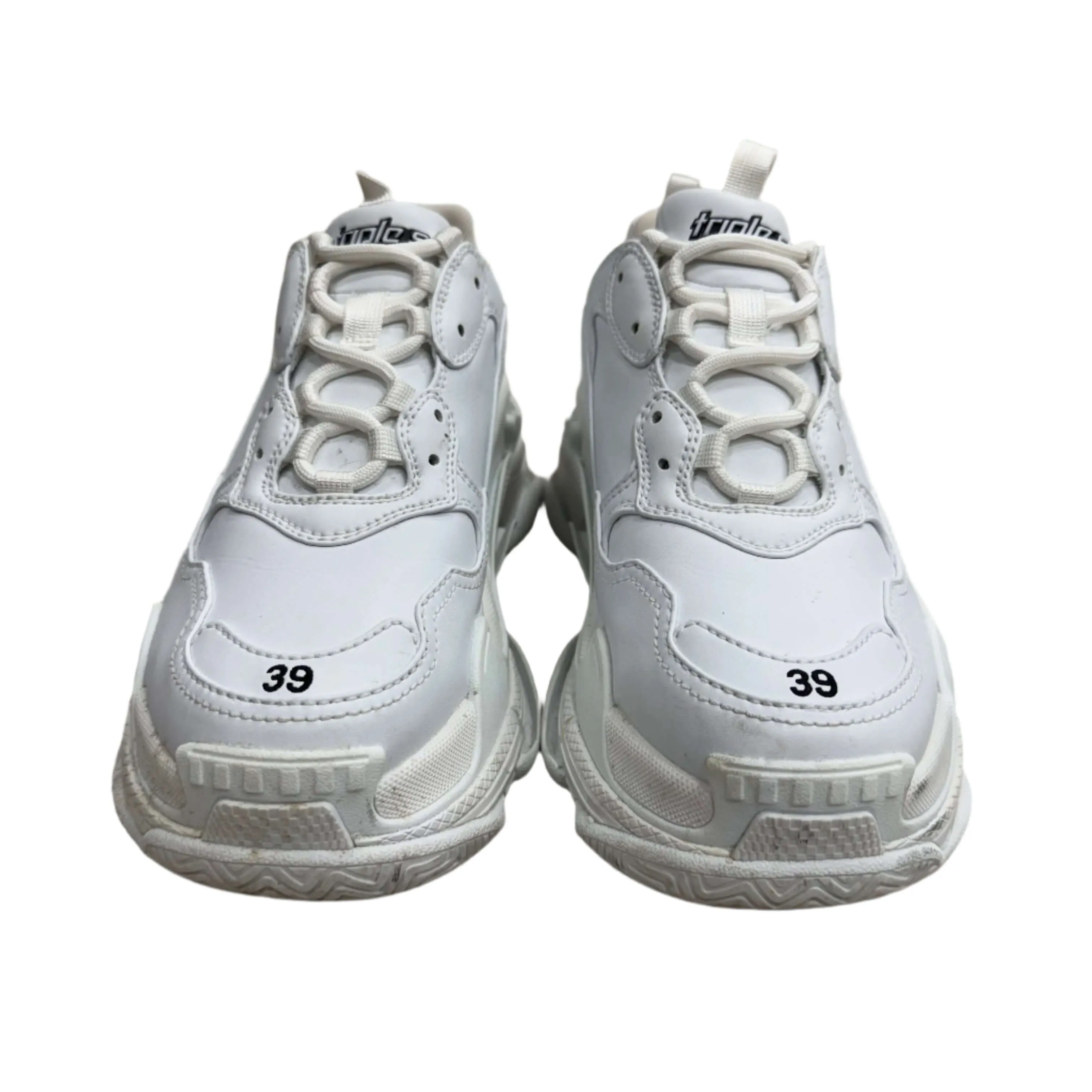 Balenciaga Triple S Synthetic Leather Triple White Sneaker