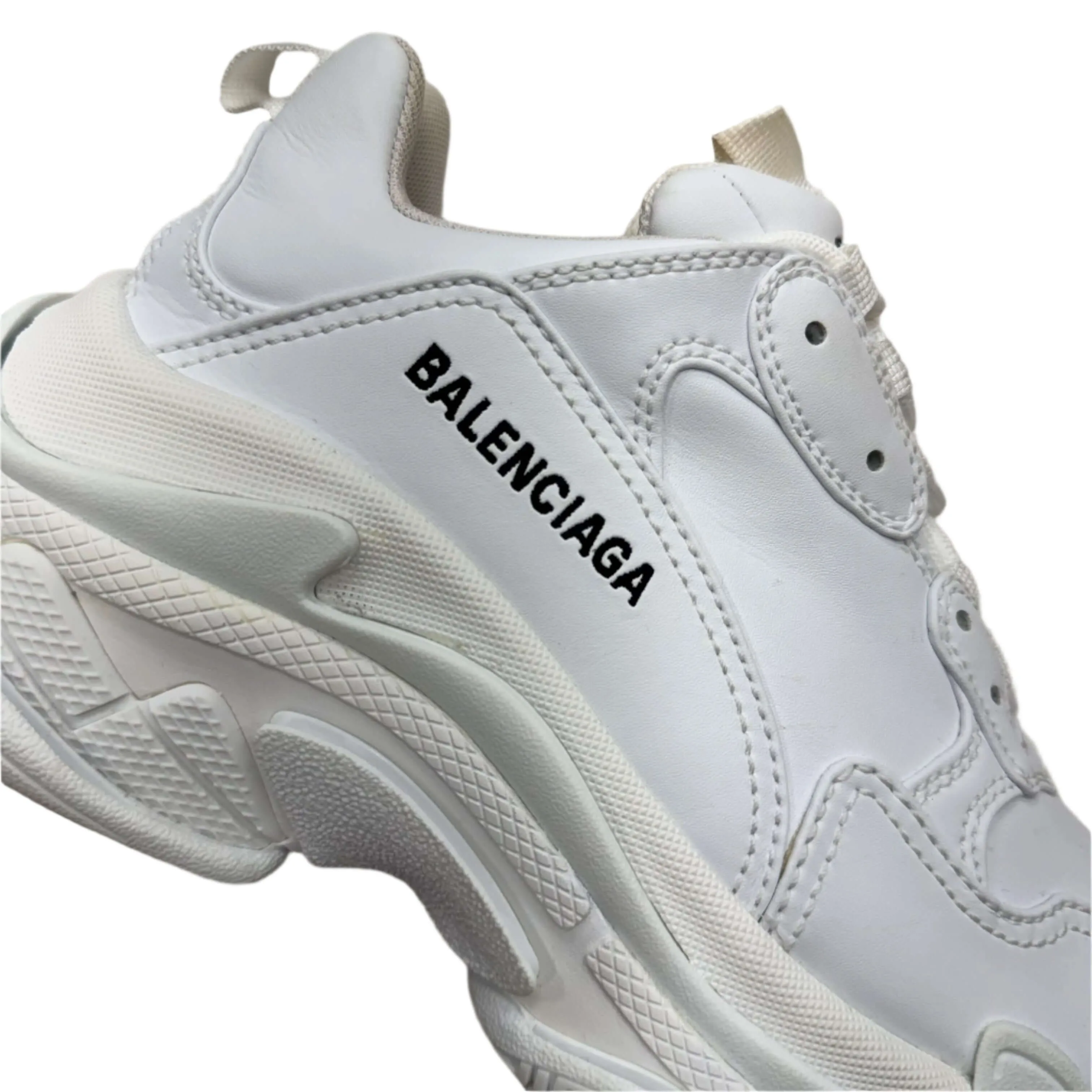 Balenciaga Triple S Synthetic Leather Triple White Sneaker