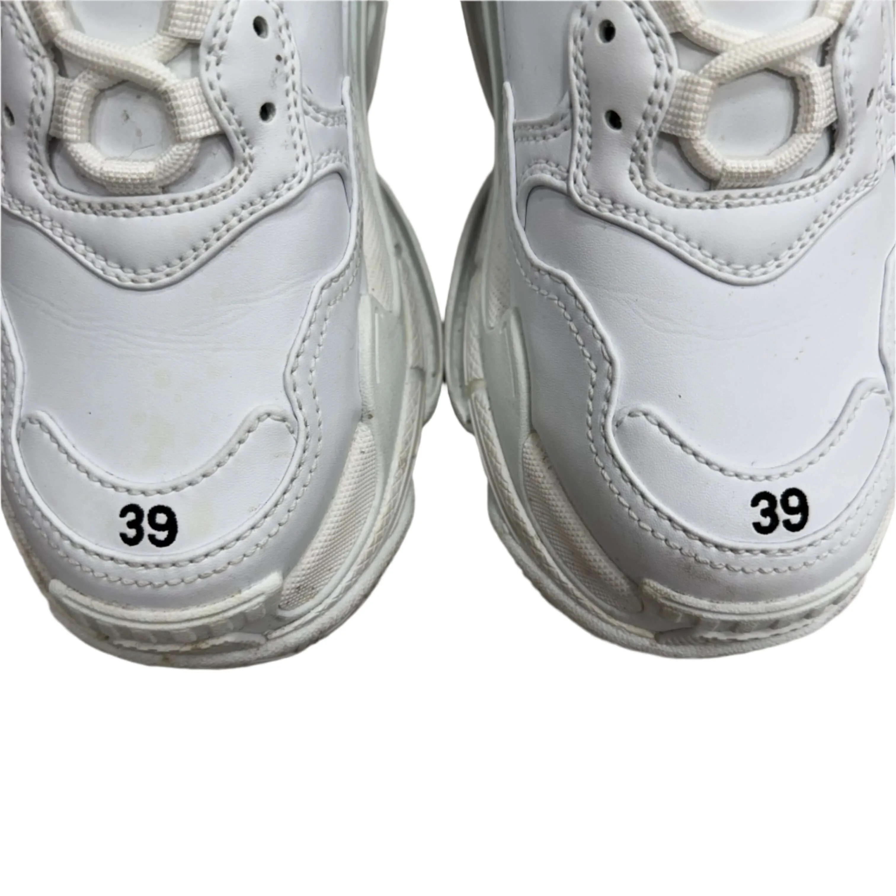 Balenciaga Triple S Synthetic Leather Triple White Sneaker