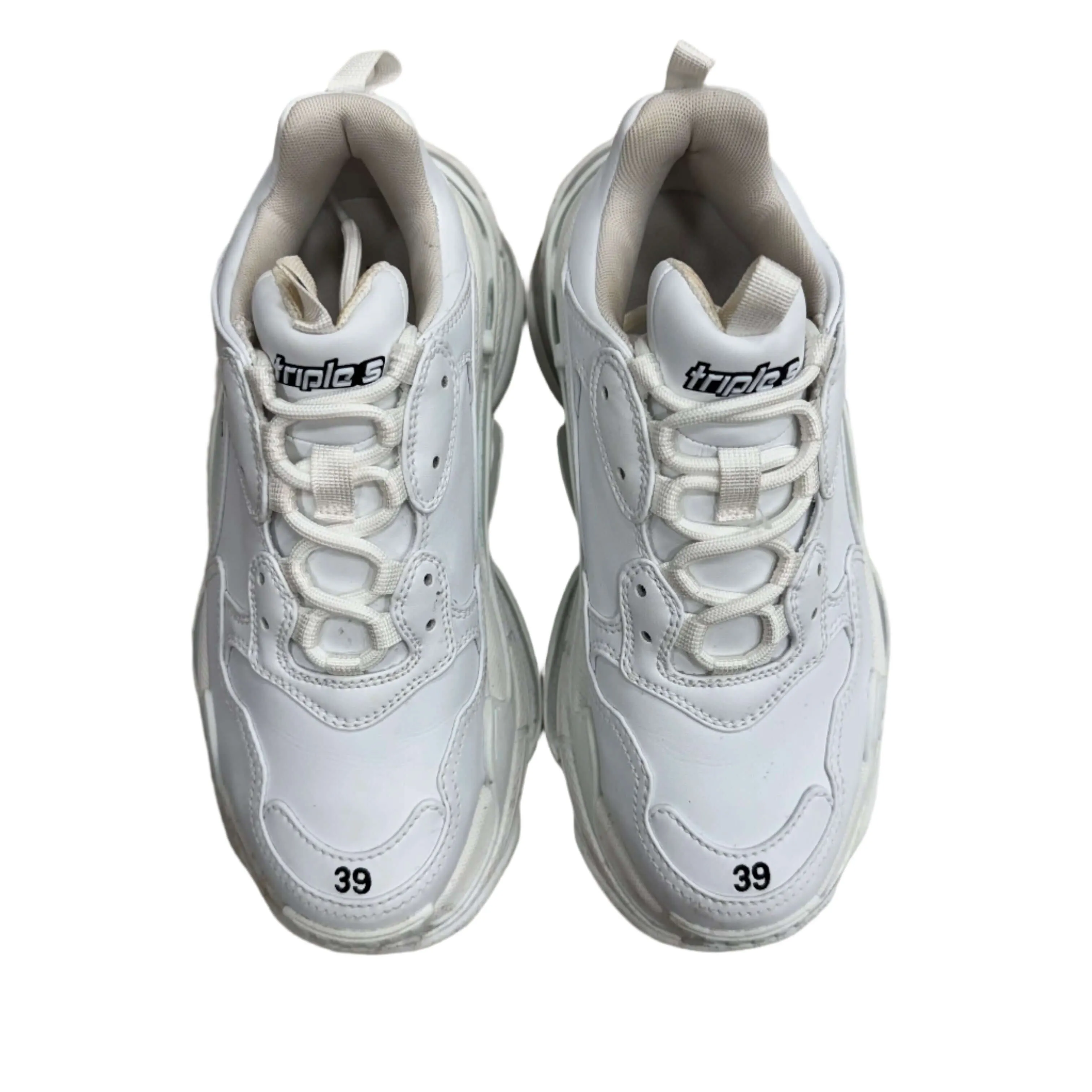 Balenciaga Triple S Synthetic Leather Triple White Sneaker