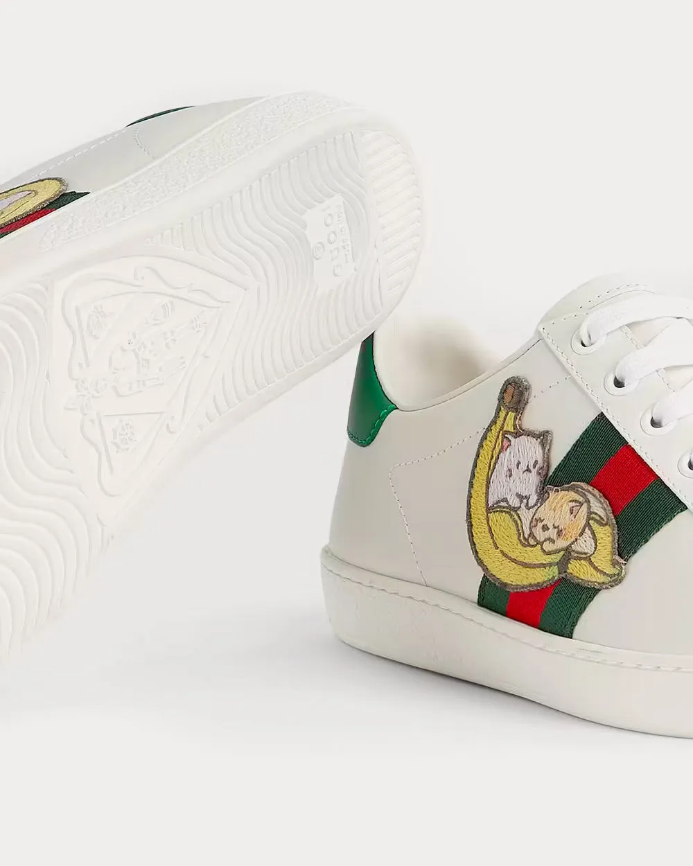 Bananya Ace White Low Top Sneakers