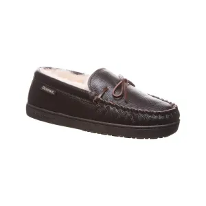 Bearpaw Mens Mach IV Chocolate Leather Sheepskin Lining Moccasins (Chocolate, 8)
