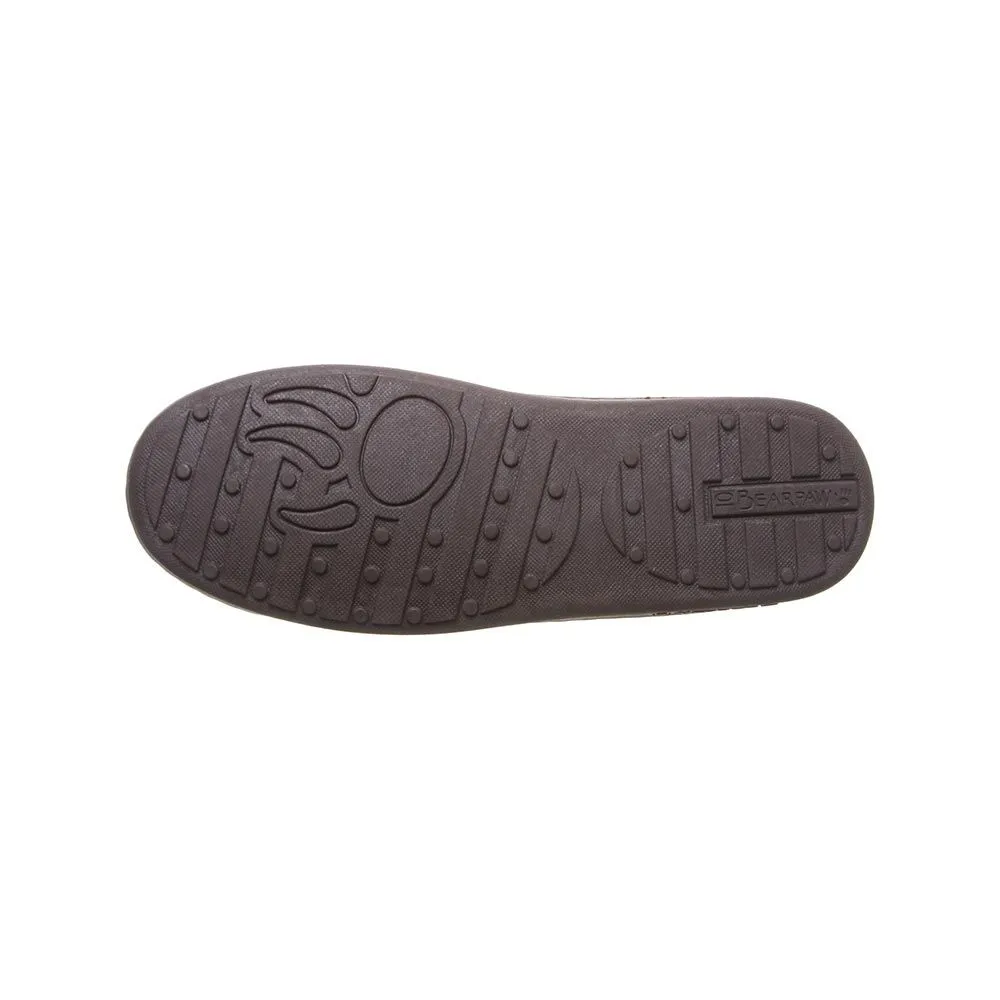 Bearpaw Mens Mach IV Chocolate Leather Sheepskin Lining Moccasins (Chocolate, 8)