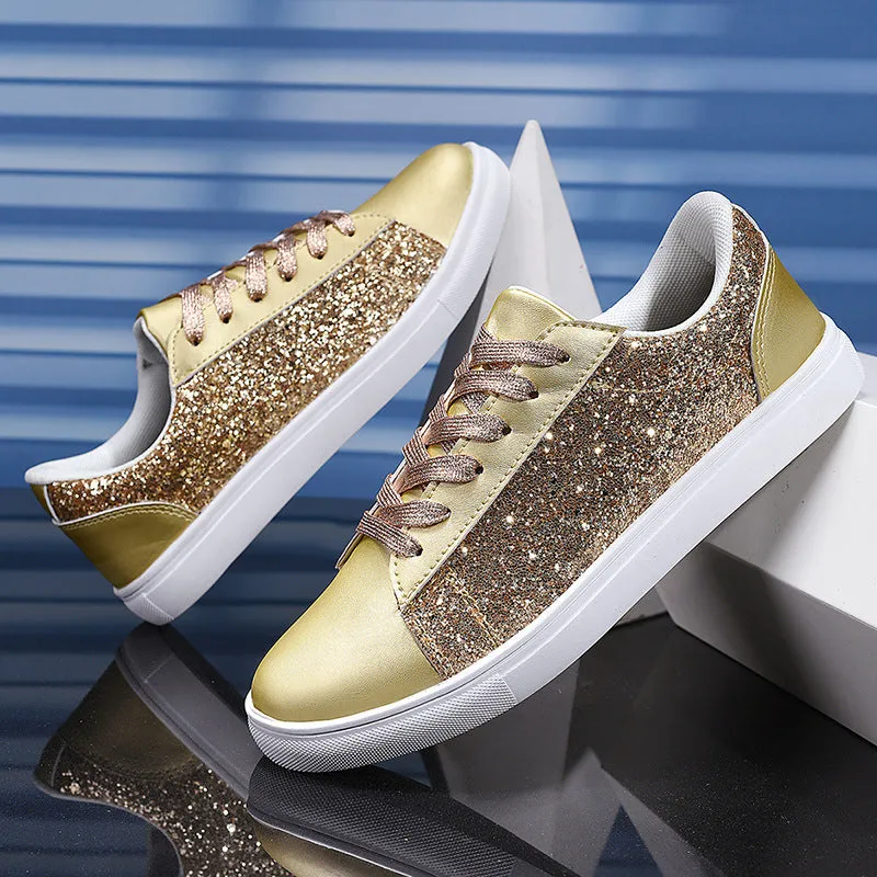Belifi Casual Glossy Fashionable Flat Bottomed Sneakers