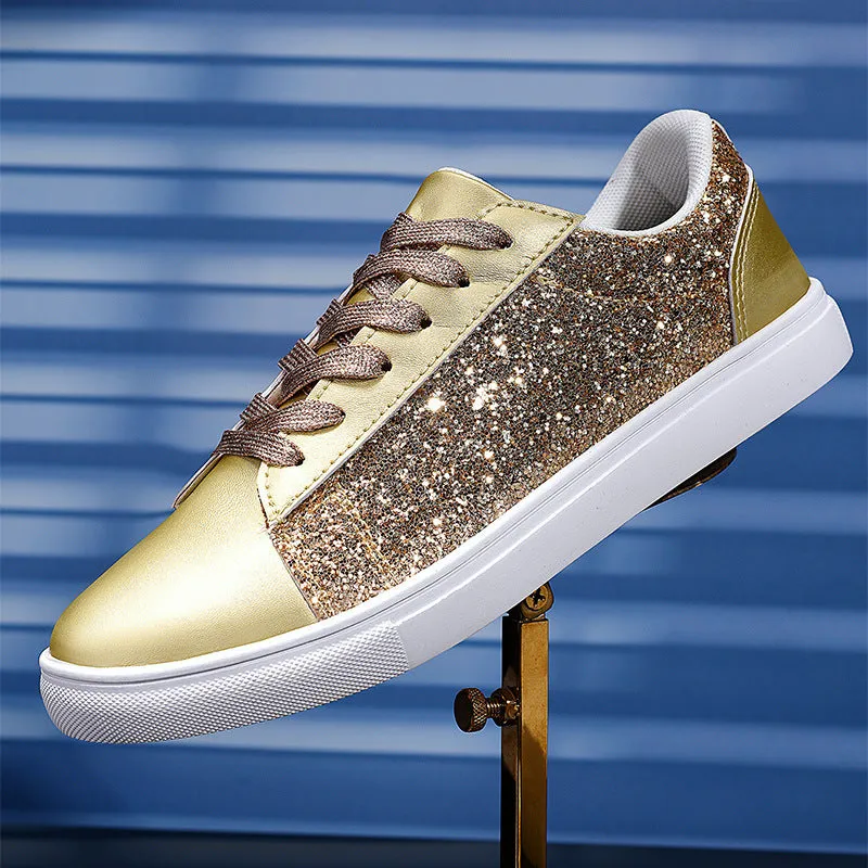 Belifi Casual Glossy Fashionable Flat Bottomed Sneakers
