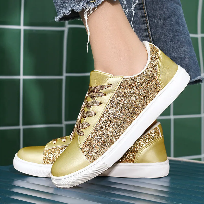 Belifi Casual Glossy Fashionable Flat Bottomed Sneakers