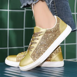 Belifi Casual Glossy Fashionable Flat Bottomed Sneakers