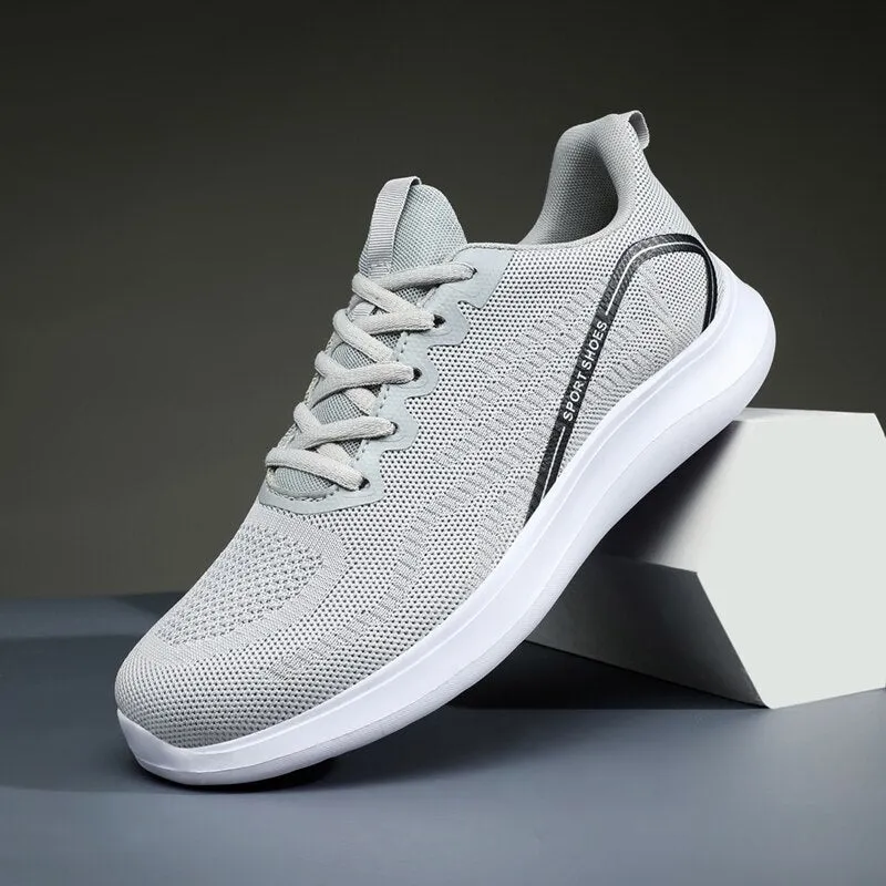 binfenxie Classic Mens Sneakers Casual Mesh Breathable Jogging Gym Shoes Men Plus Size Trainers Soft Bottom Durable Black Men Sneaker