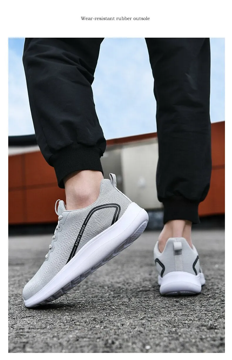 binfenxie Classic Mens Sneakers Casual Mesh Breathable Jogging Gym Shoes Men Plus Size Trainers Soft Bottom Durable Black Men Sneaker