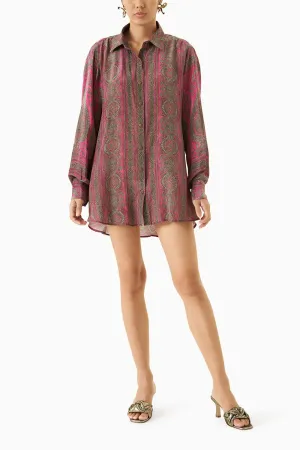 Blush Pink Cowl Shirt Dress
