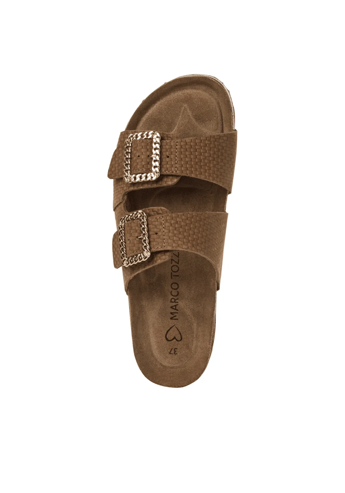 Buckle Detail Sandal - Cognac Str
