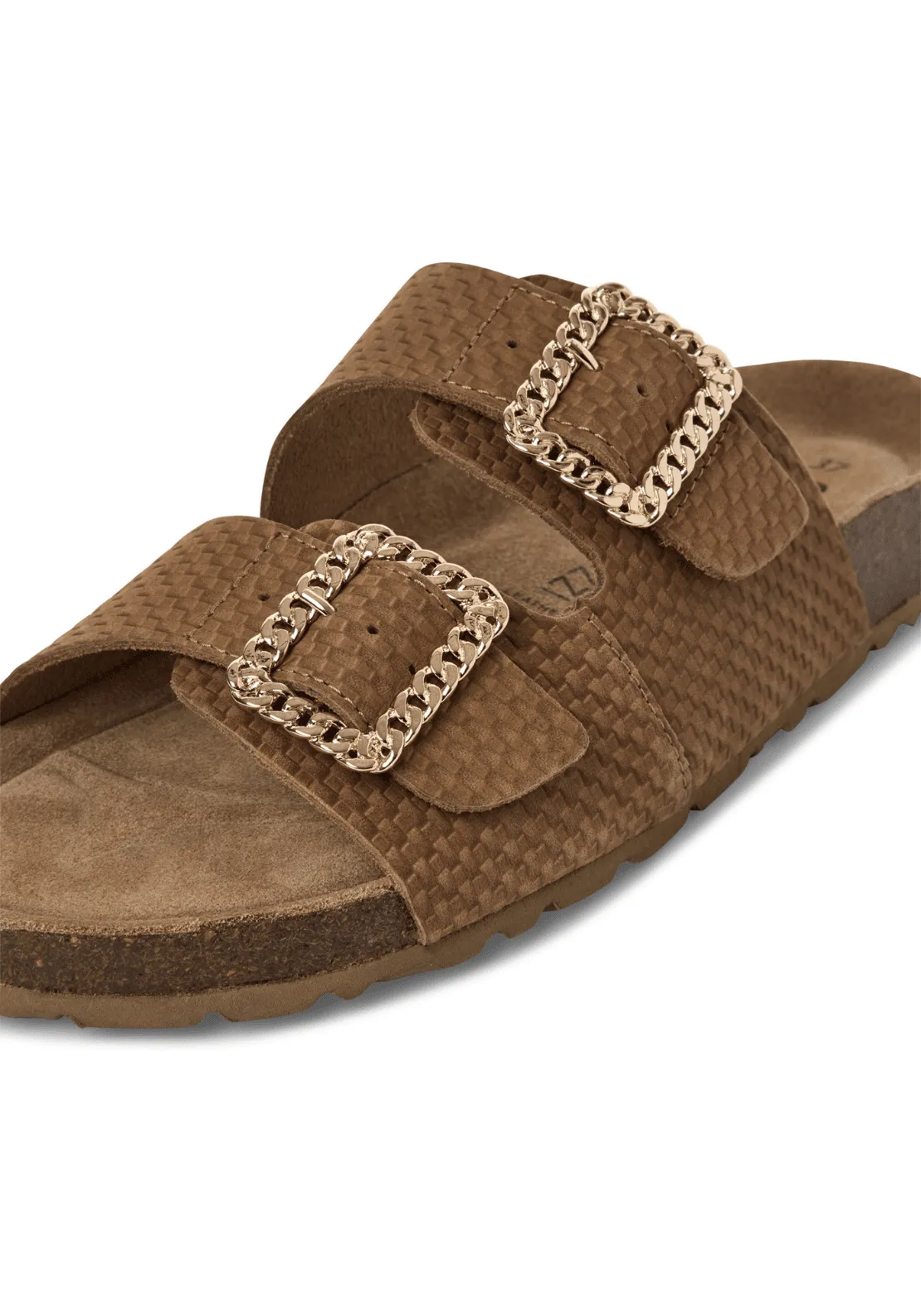 Buckle Detail Sandal - Cognac Str