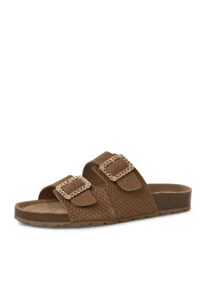 Buckle Detail Sandal - Cognac Str