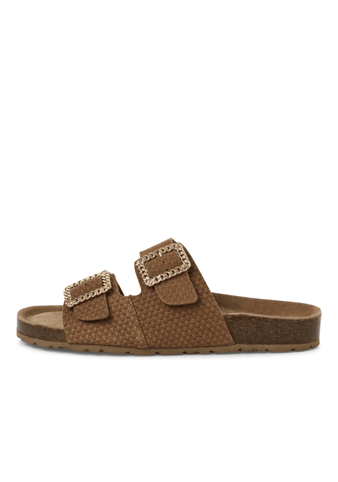 Buckle Detail Sandal - Cognac Str