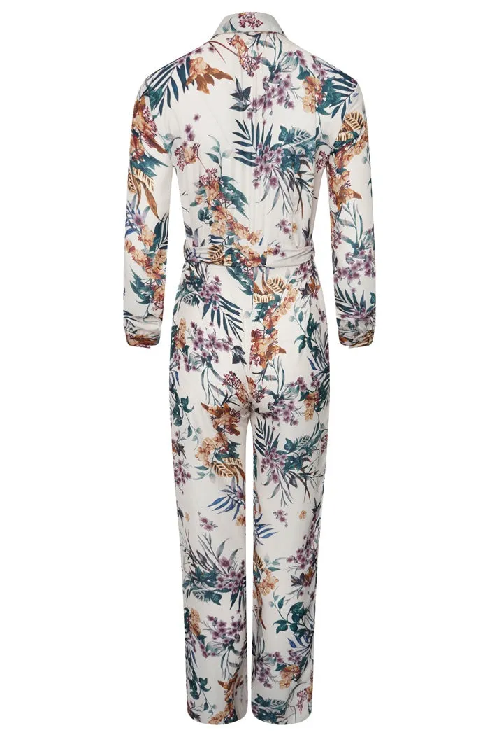 CARA FIT & FLARE JUMPSUIT - TROPICAL PRINT