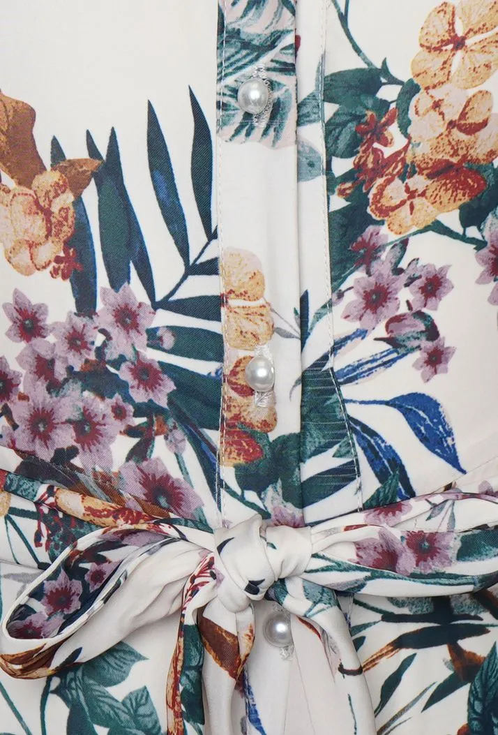 CARA FIT & FLARE JUMPSUIT - TROPICAL PRINT