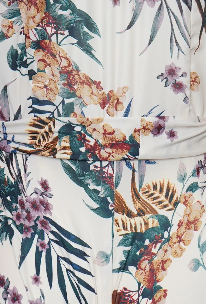 CARA FIT & FLARE JUMPSUIT - TROPICAL PRINT