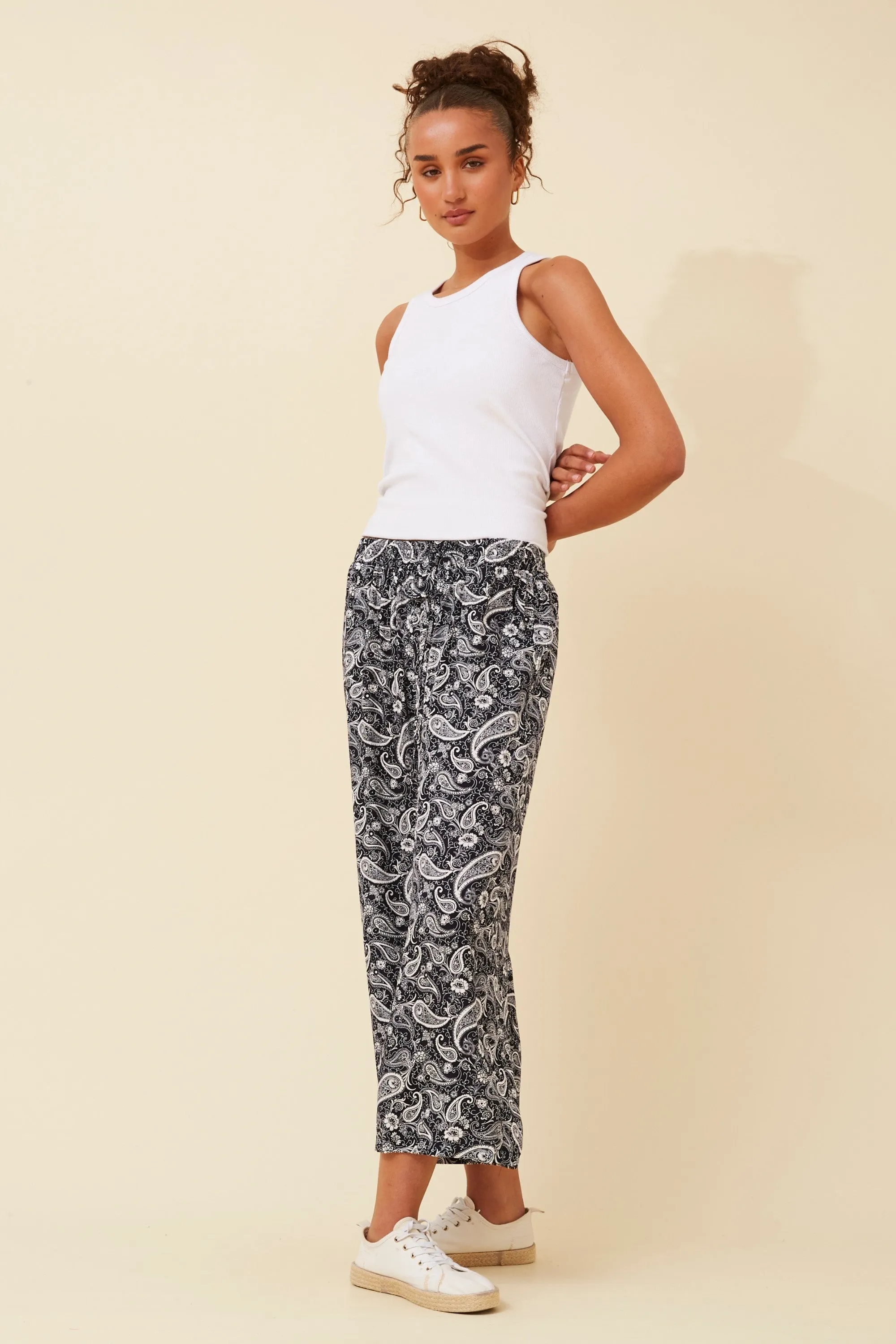 Caroline Morgan Cropped Printed Pant