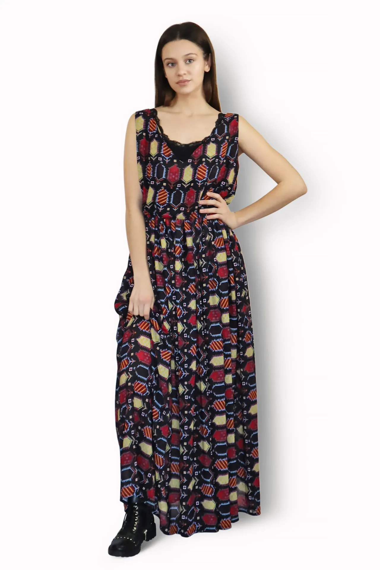 Carpet-print Maxi Dress