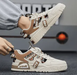 Casual Fashion Leather Sneakers for Men – Skateboard, Running & Hiking Sports Shoes