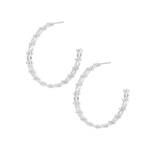 Celestia Hoop Earrings, Silver