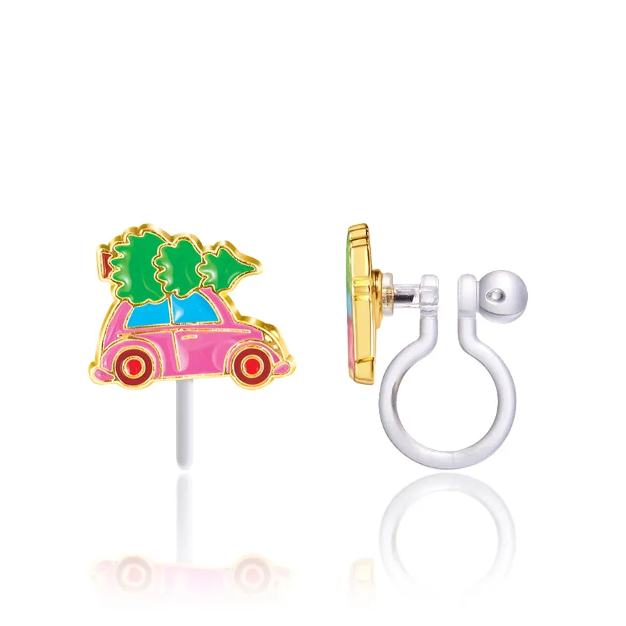 Christmas Tree Shopping Cutie Clip-on Earrings