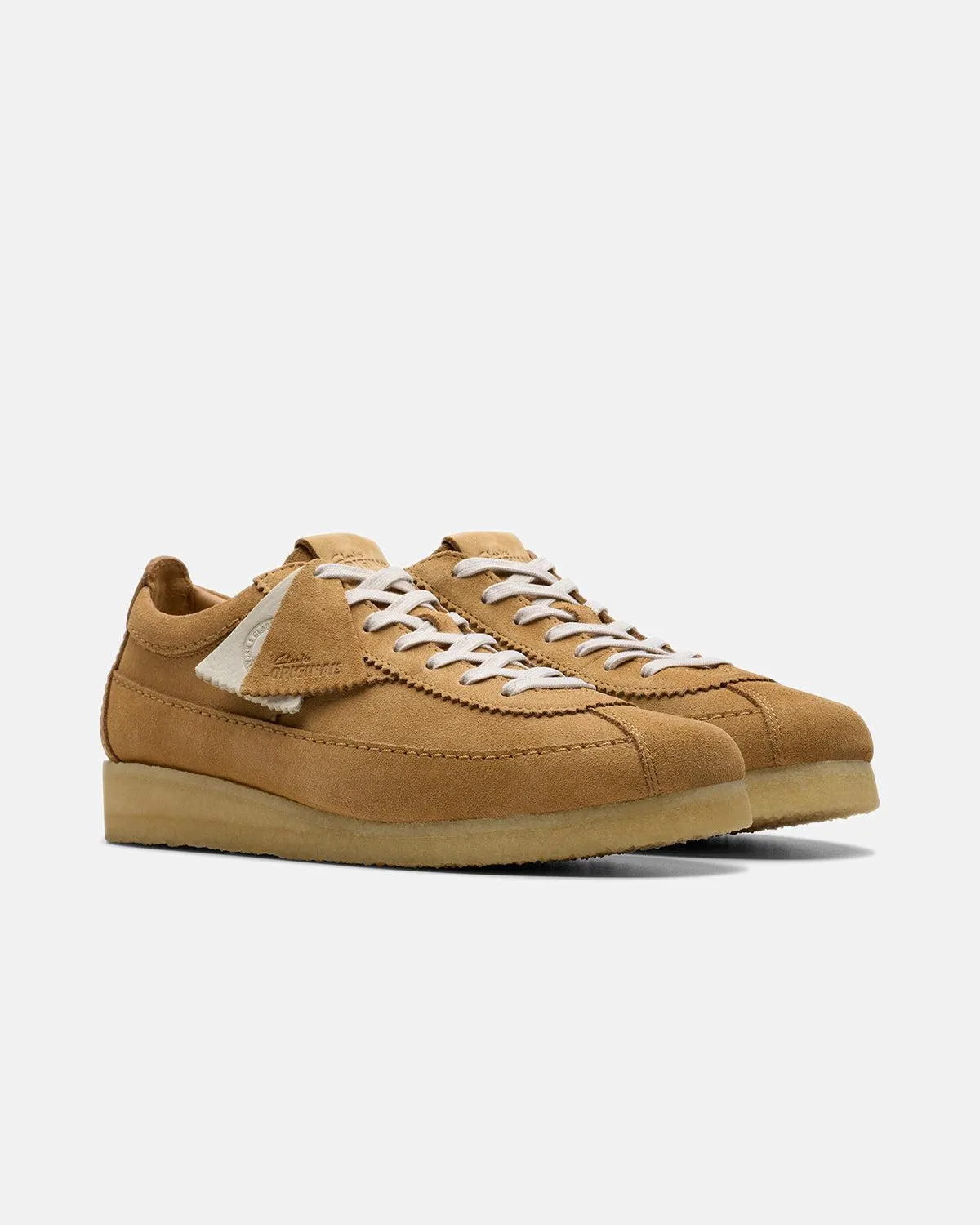 CLARKS ORIGINALS MENS WALLABEE TOR TRAINERS MID TAN SUEDE