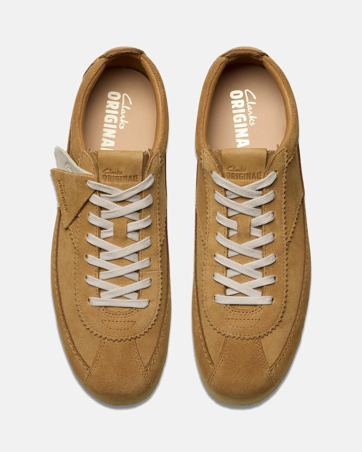 CLARKS ORIGINALS MENS WALLABEE TOR TRAINERS MID TAN SUEDE