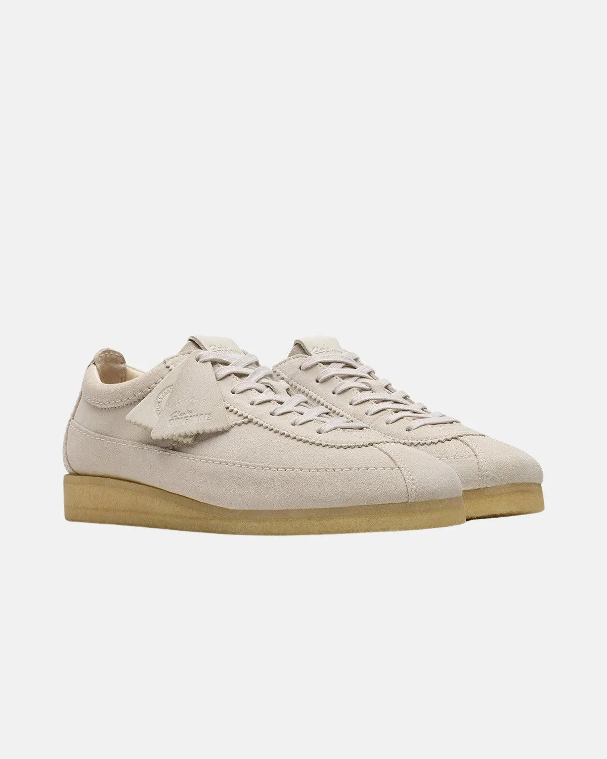CLARKS ORIGINALS MENS WALLABEE TOR TRAINERS OFF WHITE SUEDE