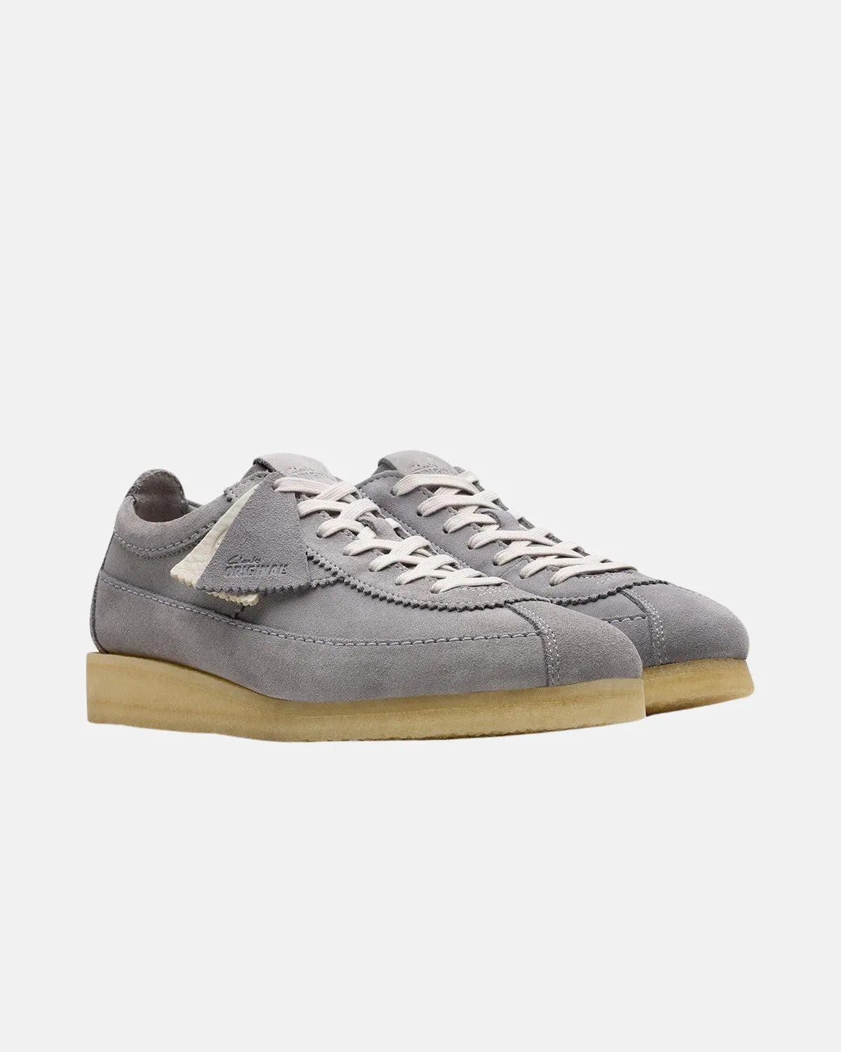 CLARKS ORIGINALS MENS WALLABEE TOR TRAINERS STEEL GREY SUEDE