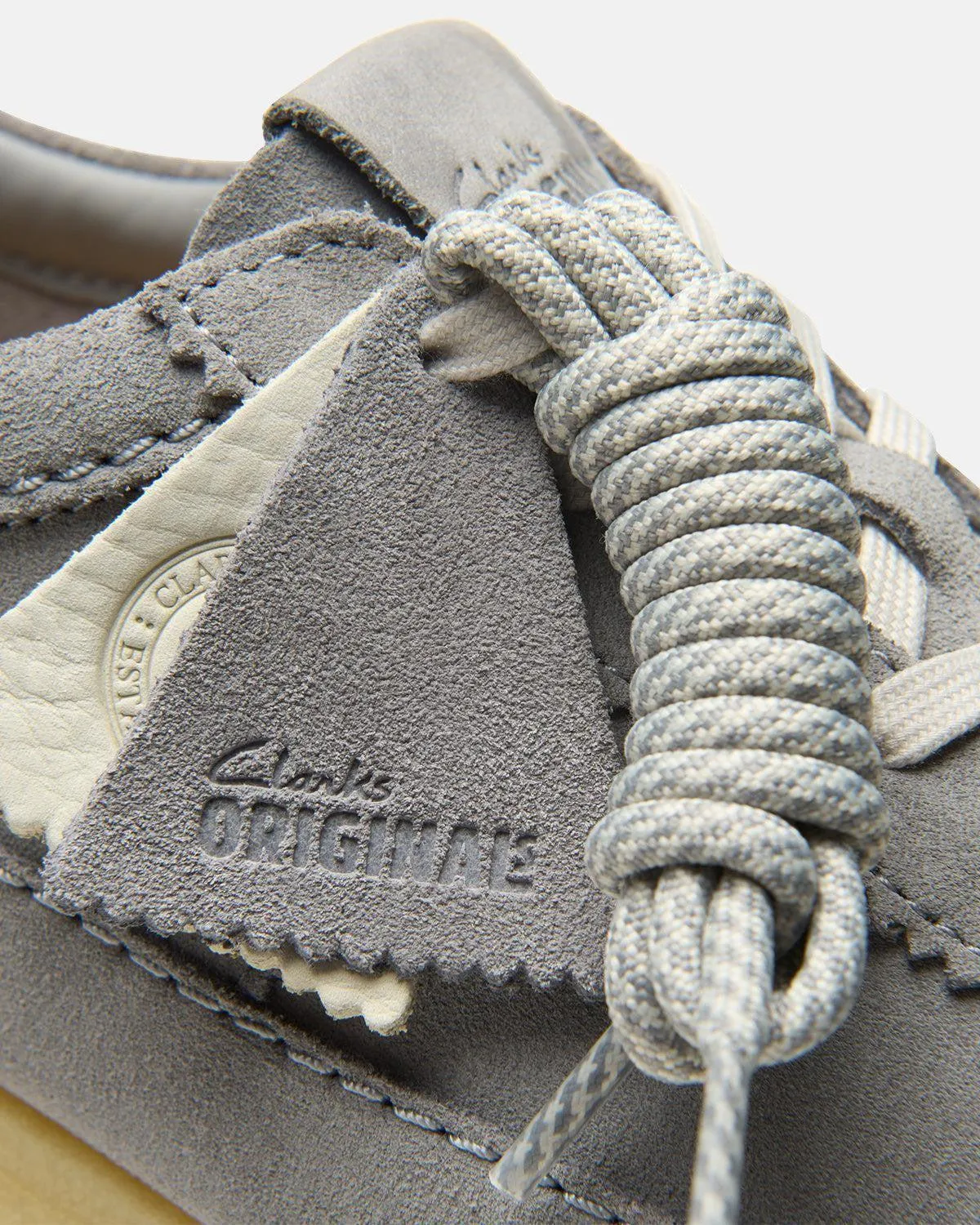 CLARKS ORIGINALS MENS WALLABEE TOR TRAINERS STEEL GREY SUEDE