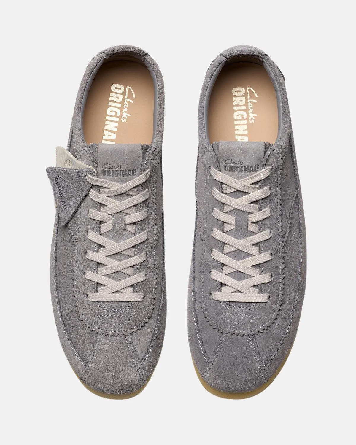 CLARKS ORIGINALS MENS WALLABEE TOR TRAINERS STEEL GREY SUEDE