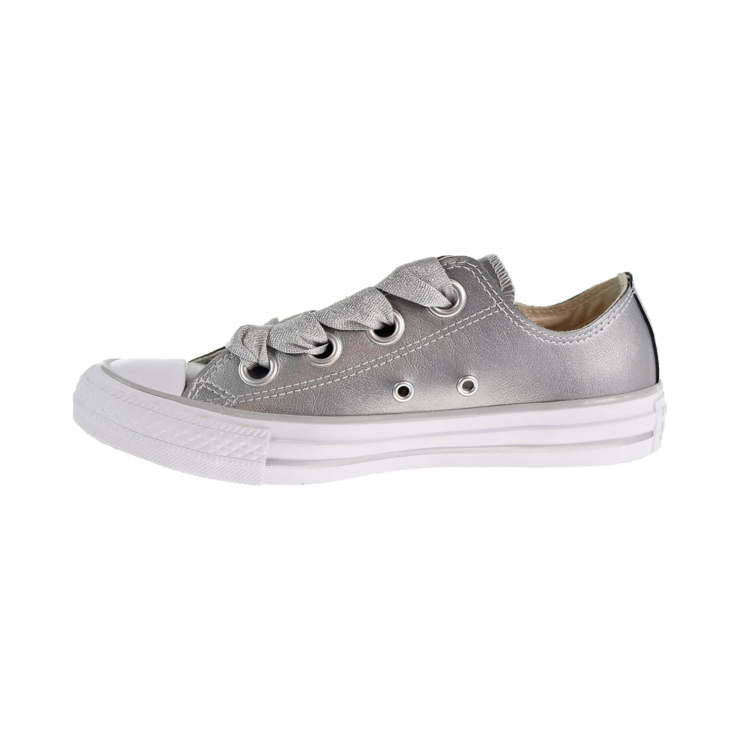 Converse Chuck Taylor All Star Big Eyelets Ox Womens Shoes Metallic Silver/White