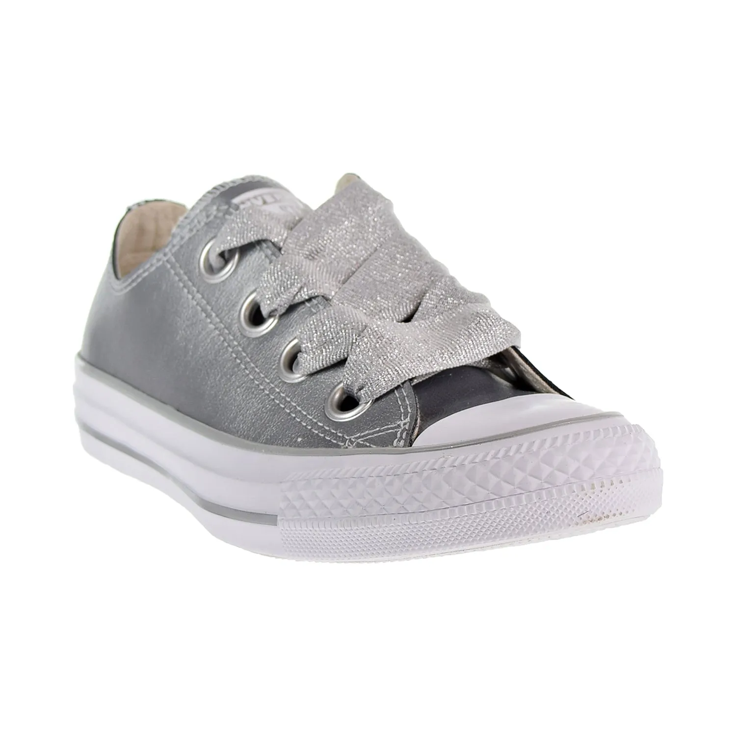 Converse Chuck Taylor All Star Big Eyelets Ox Womens Shoes Metallic Silver/White