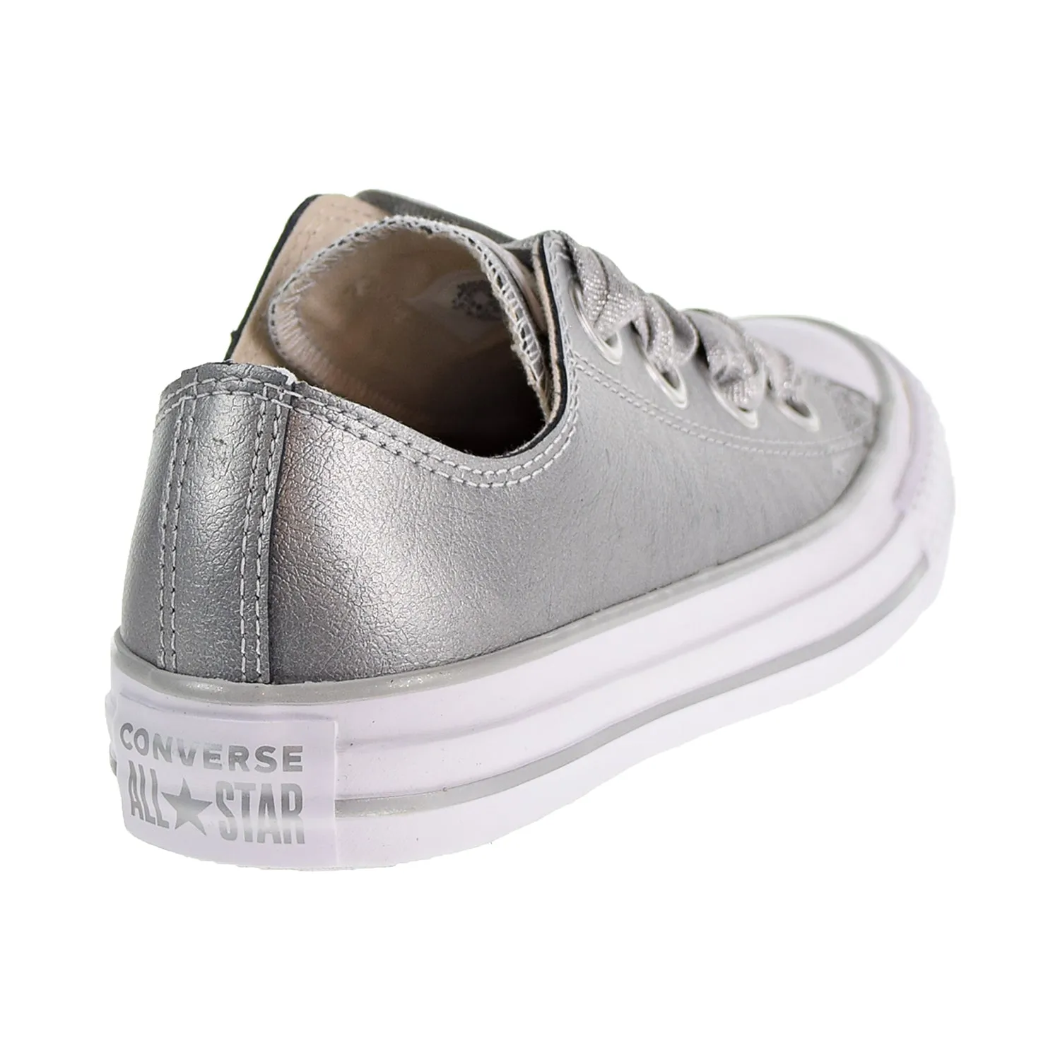 Converse Chuck Taylor All Star Big Eyelets Ox Womens Shoes Metallic Silver/White