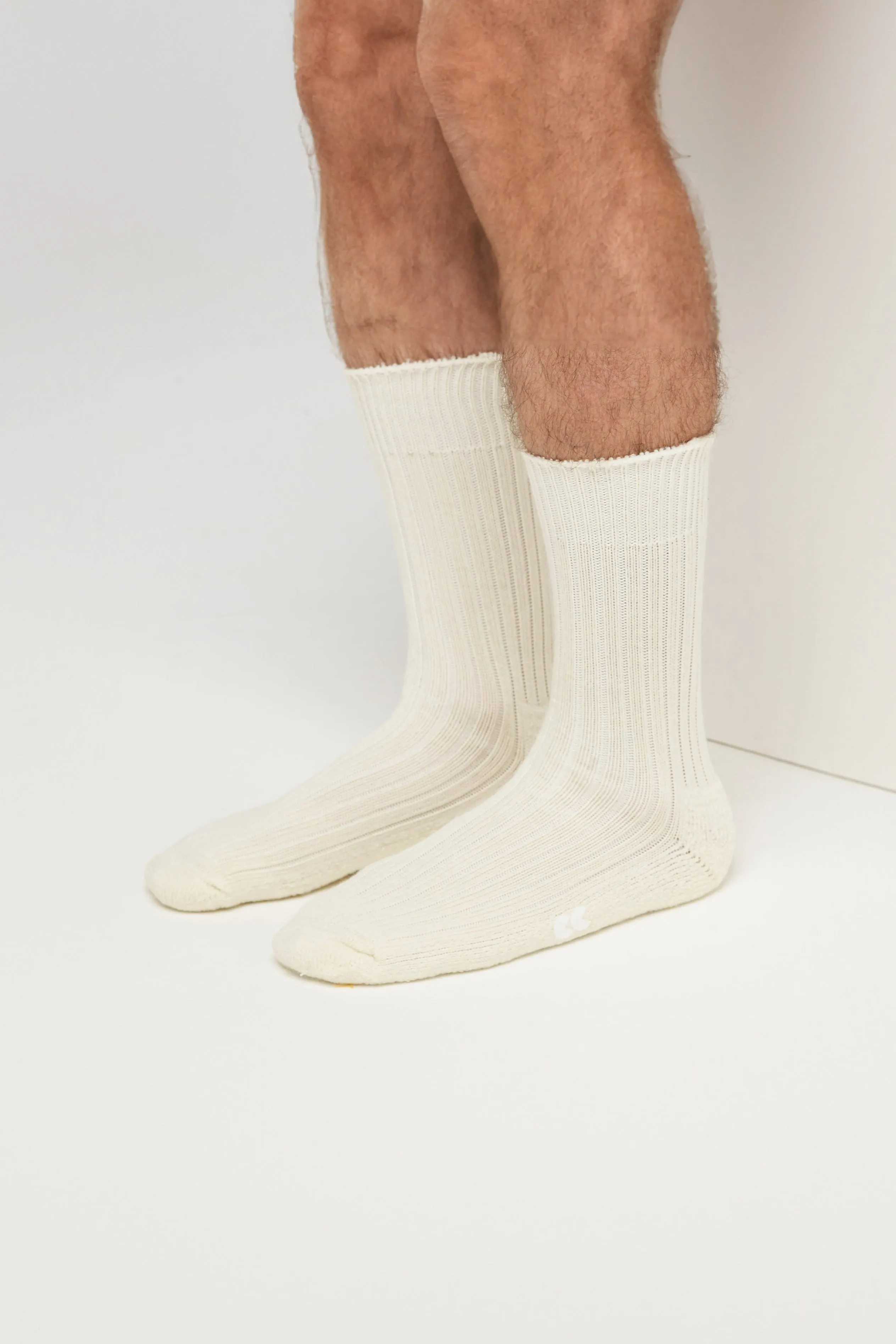 Cushioned Wool Walking Sock - Ecru