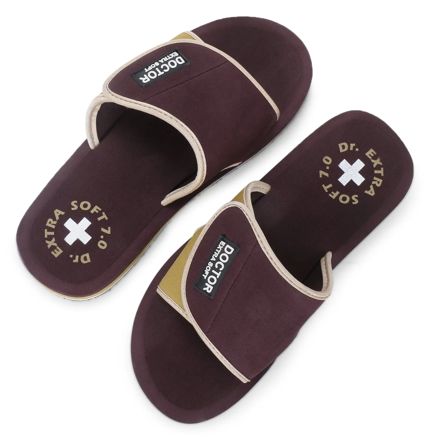 DOCTOR EXTRA SOFT D-51 Men's Velcro Adjustable Straps Super Comfort Dr Sliders Flipflops and House Slippers for Gent's & Boy's