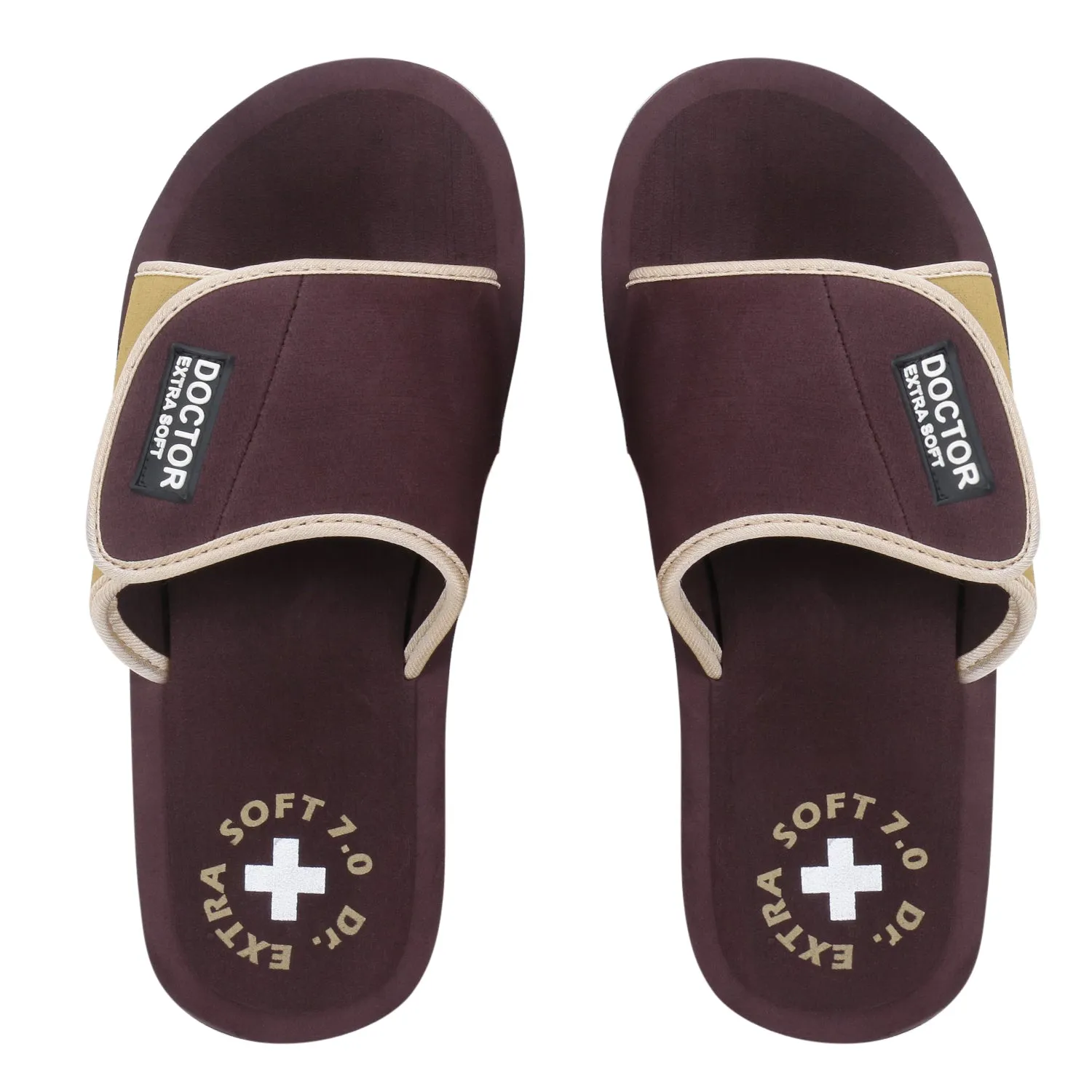 DOCTOR EXTRA SOFT D-51 Men's Velcro Adjustable Straps Super Comfort Dr Sliders Flipflops and House Slippers for Gent's & Boy's