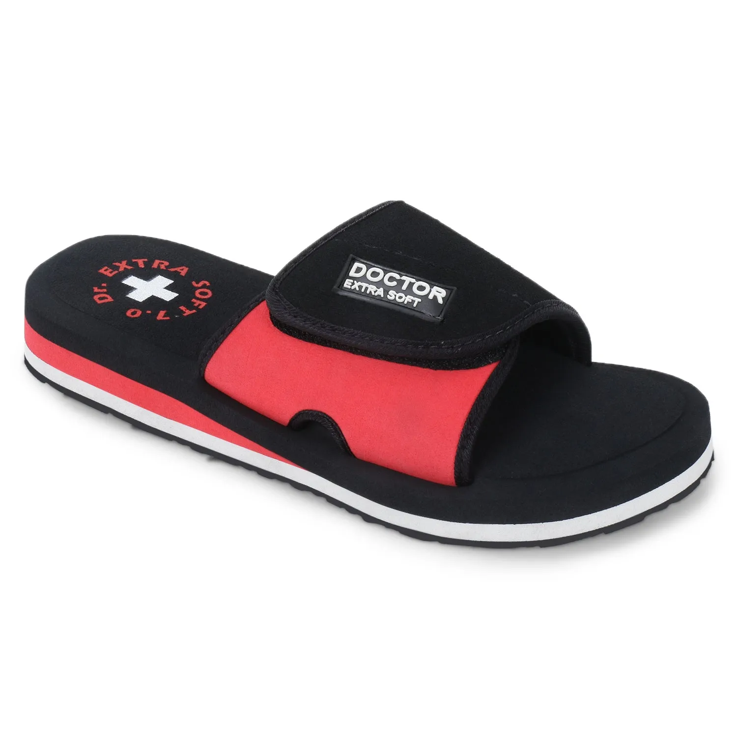 DOCTOR EXTRA SOFT D-51 Men's Velcro Adjustable Straps Super Comfort Dr Sliders Flipflops and House Slippers for Gent's & Boy's