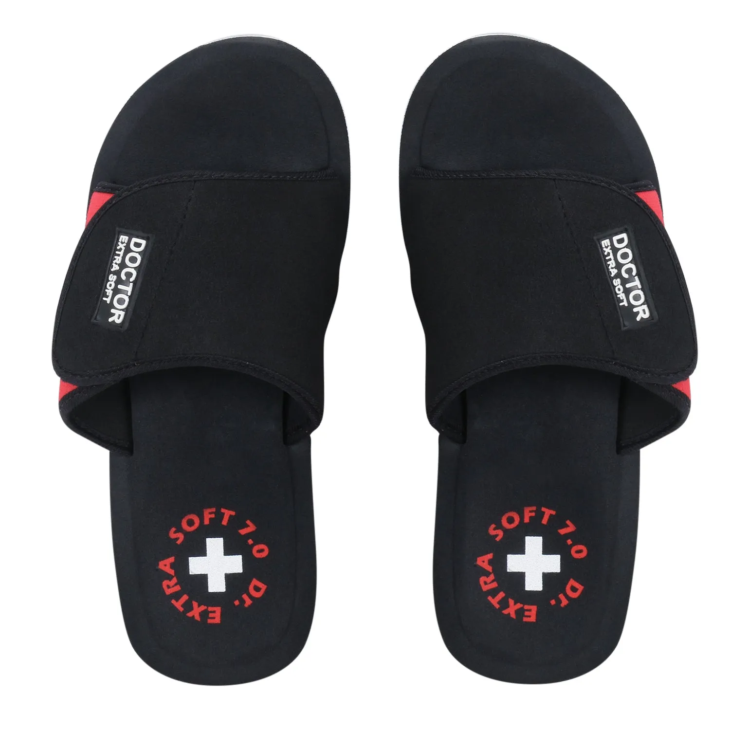 DOCTOR EXTRA SOFT D-51 Men's Velcro Adjustable Straps Super Comfort Dr Sliders Flipflops and House Slippers for Gent's & Boy's