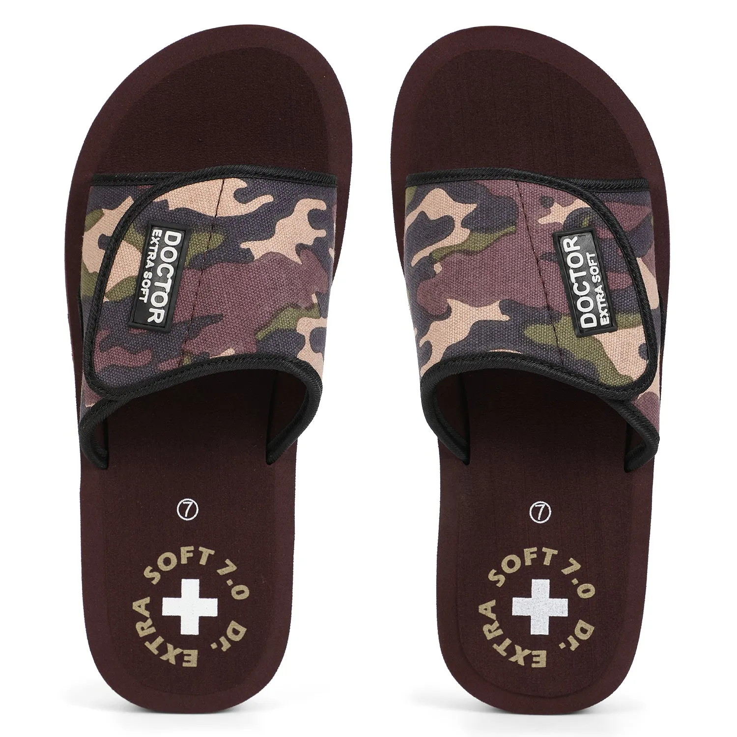 DOCTOR EXTRA SOFT D-53 Camo Ortho Care  Adjustable Strap Super Comfort Dr.Sliders Flipflops & Camouflaged House Slippers for Men’s and Boy’s Slides
